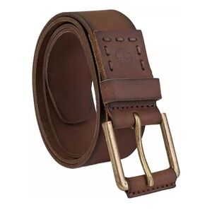 Timberland Brown Leather Pull Up Jean Men's 34 Belt Casual Neutral Minimalist